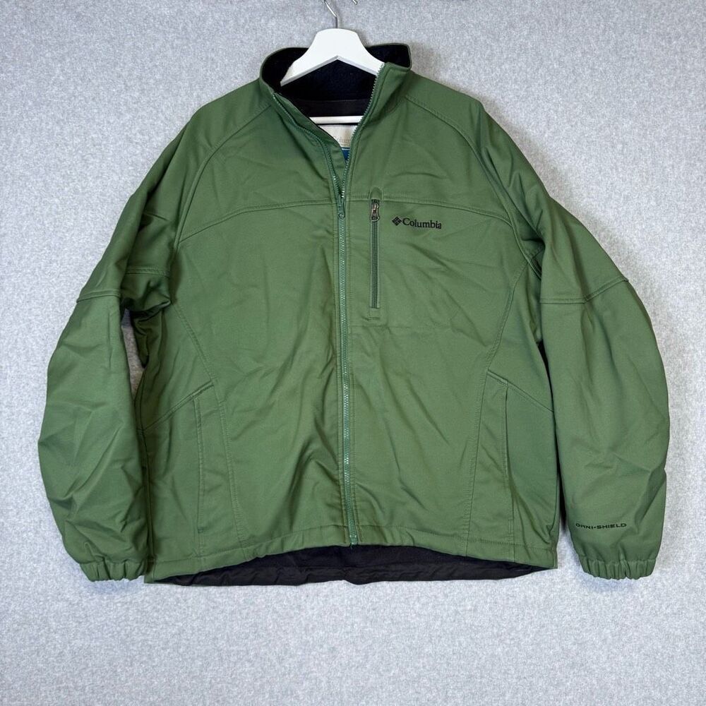 Columbia Interchange Men's L Heavy Duty Green Full Zip Outdoor Chore Coat Jacket